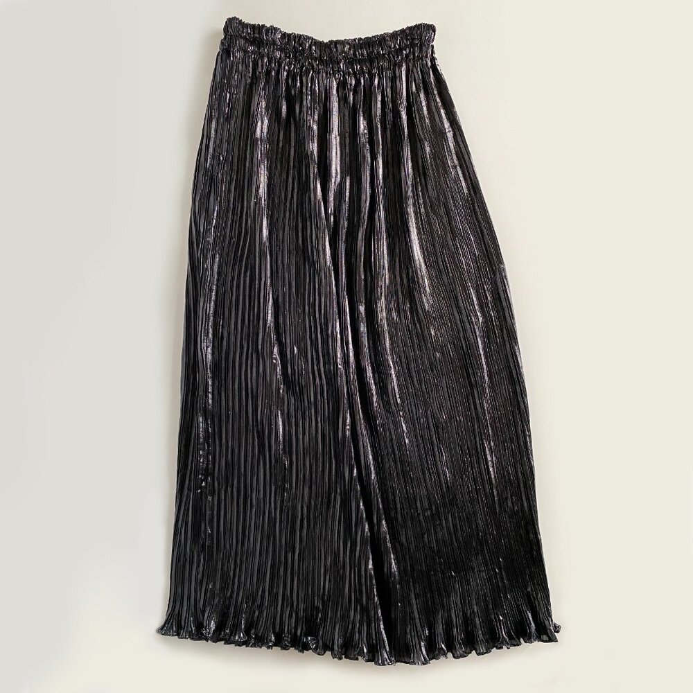 Vintage Portfolio Black Plated Metallic Maxi Skirt Pull-on Size 4